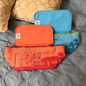 Peach and Light Blue Trader Joe’s Lunch Bags (2) NWT